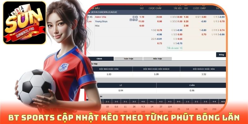 BT Sports cập nhật kèo theo từng phút bóng lăn