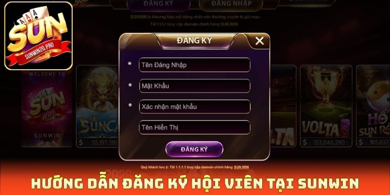 Trang mẫu 8 Hướng dẫn đăng ký hội viên tại Sunwin
