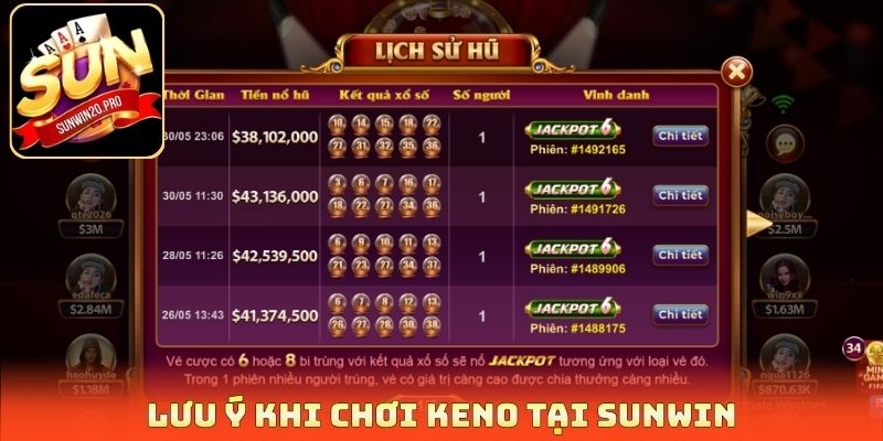 Kinh Nghiệm Chơi Keno - 4 Chiến Thuật Bao Khung Ôm Hũ Vàng 4 Lưu ý khi chơi keno tại Sunwin