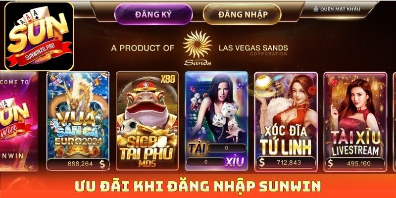 Ưu đãi khi đăng nhập Sunwin